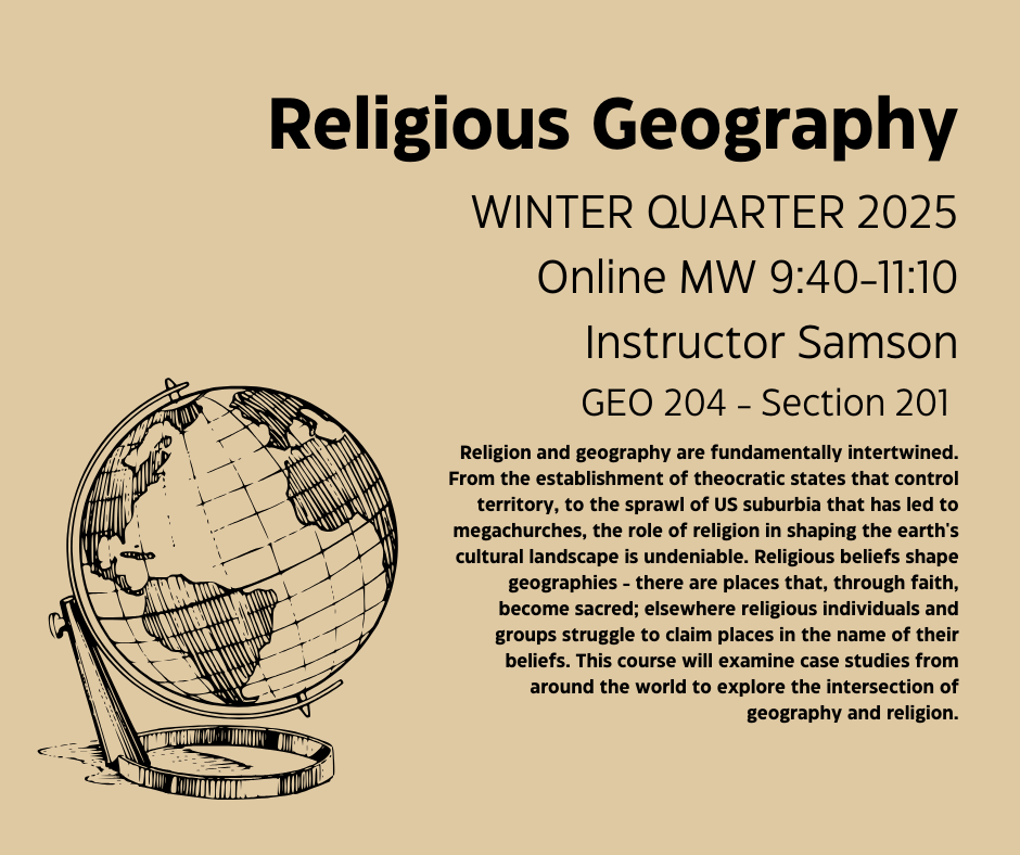 GEO 204-201 Religious Geography